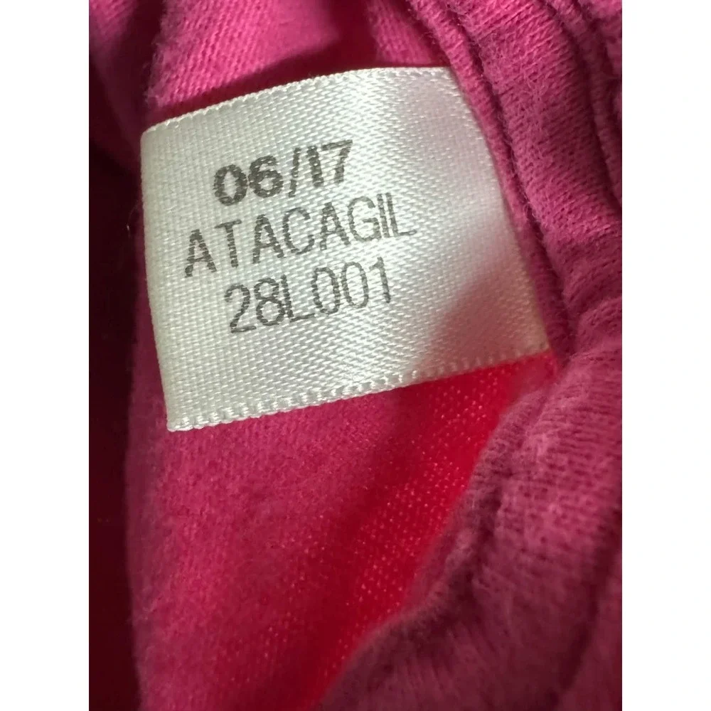 Adidas Womens Graphic Tee Pink Vertical Logo T-shirt Size M ATACAGIL 28L001
